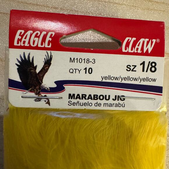 Eagle Claw LOT OF 4 (40 Total) Laker Maribou Jig 1/8 10ct Yellow/Yellow/Yellow - Picture 7 of 7